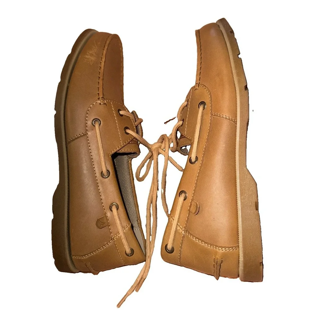 Sperry Casco 2-Eye Boat Shoe Leather Loafer Brown Mens Size 12 US Driving Shoe